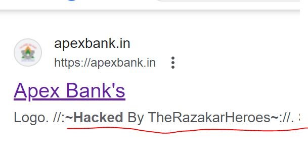 Apex Bank Website Hacked